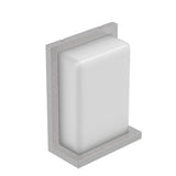 12W Rectangle Shape LED Outdoor Wall Sconce, Painted Silver Finish, White Acrylic Shade, ETL Listed - BUILDMYPLACE