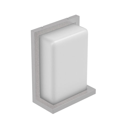 12W Rectangle Shape LED Outdoor Wall Sconce, Painted Silver Finish, White Acrylic Shade, ETL Listed - BUILDMYPLACE