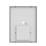 12W Rectangle Shape LED Outdoor Wall Sconce, Painted Silver Finish, White Acrylic Shade, ETL Listed - BUILDMYPLACE