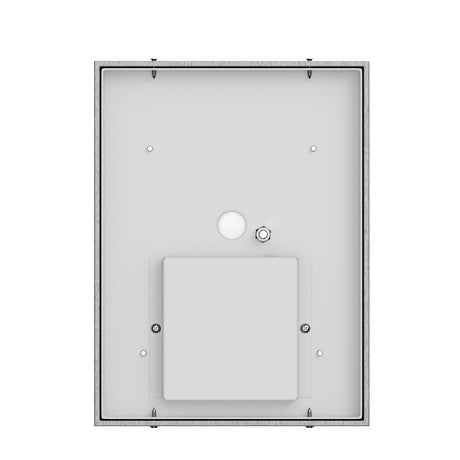 12W Rectangle Shape LED Outdoor Wall Sconce, Painted Silver Finish, White Acrylic Shade, ETL Listed - BUILDMYPLACE