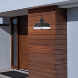 12W Textured Black Gooseneck LED Outdoor Wall Light with Nickel Cage, 3000K (Warm White), Dimmable, 1000 Lumens, ETL Listed - BUILDMYPLACE