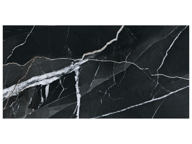 12 x 24 in Majesto Calacatta Noir Polished Rectified Colorsync Porcelain Tile
