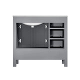 Jacques Distressed Grey Freestanding Bathroom Vanity with White Carrara Marble Top, White Square Sink