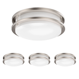 14" LED Flush Mount Ceiling Lights - 25W - Double Ring Design - 1750 Lm - Dimmable Flush Mount - BUILDMYPLACE