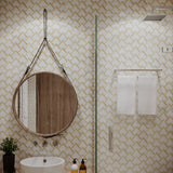 14 X 16 in. Thassos Carrara Brass White Polished Waterjet Mosaic - BUILDMYPLACE