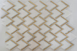 14 X 16 in. Thassos Carrara Brass White Polished Waterjet Mosaic - BUILDMYPLACE