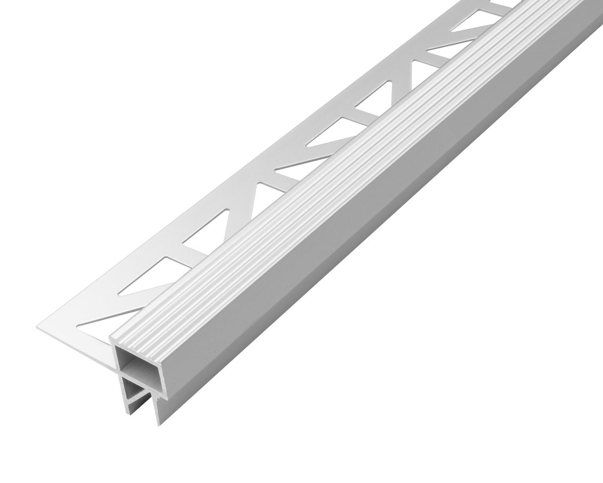 SQUARESTEP -LED – Stair nosing profile - 7/16 in. H x 11/16 in. W - Silver Anodized - stair nosing lighting