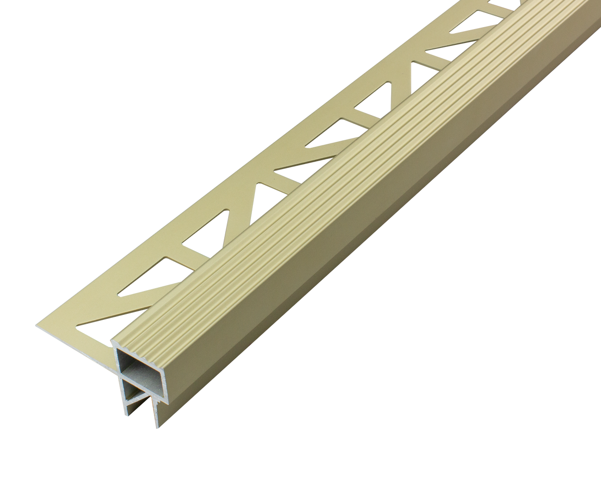 SQUARESTEP -LED – Stair nosing profile - 7/16 in. H x 11/16 in. W - champagne Anodized - stair nosing lighting