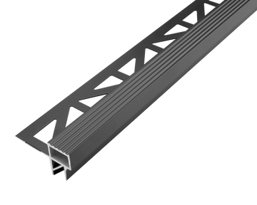 SQUARESTEP -LED – Stair nosing profile - 7/16 in. H x 11/16 in. W - matte black Anodized - stair nosing lighting