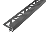 SQUARESTEP -LED – Stair nosing profile - 7/16 in. H x 11/16 in. W - matte black Anodized -Anti-slip step profile