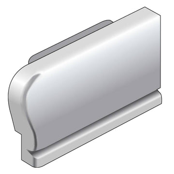DIAMONDSTEP Stair nosing profile - End Cap right - Silver - Aluminum - without insert | DISTAE 90-XKR/2