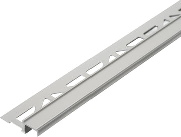 DIAMONDSTEP Stair nosing profile - 7/16 in. H x 5/8 in. W - Silver - Aluminum- anti slip safety without insert