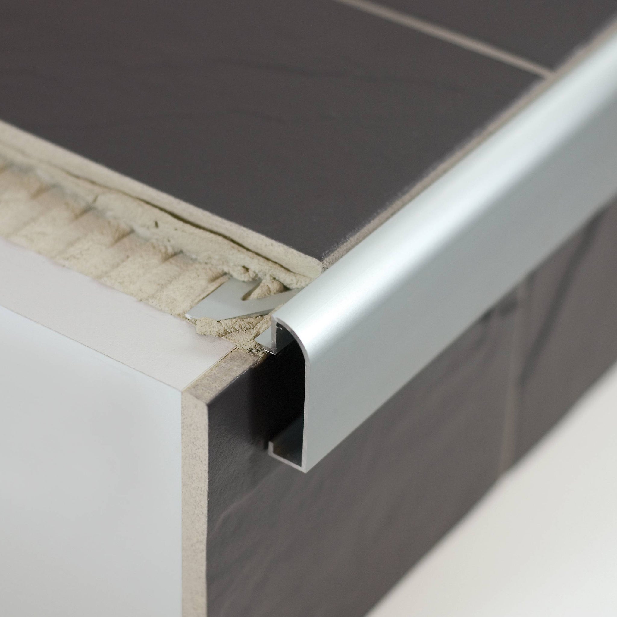 DURASTEP DP Worktop Trim 1/2 in. Aluminium - Silver Anodized - Tile Trim Edge