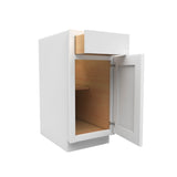 15 Inch Wide Accessible ADA - Single Door Base Cabinet - Luxor White Shaker - Ready To Assemble, 15"W x 32.5"H x 24"D - BUILDMYPLACE