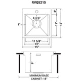 15 x 15 inch Marine Grade T - 316 Workstation Topmount RV Boat Outdoor Sink Stainless Steel - BUILDMYPLACE