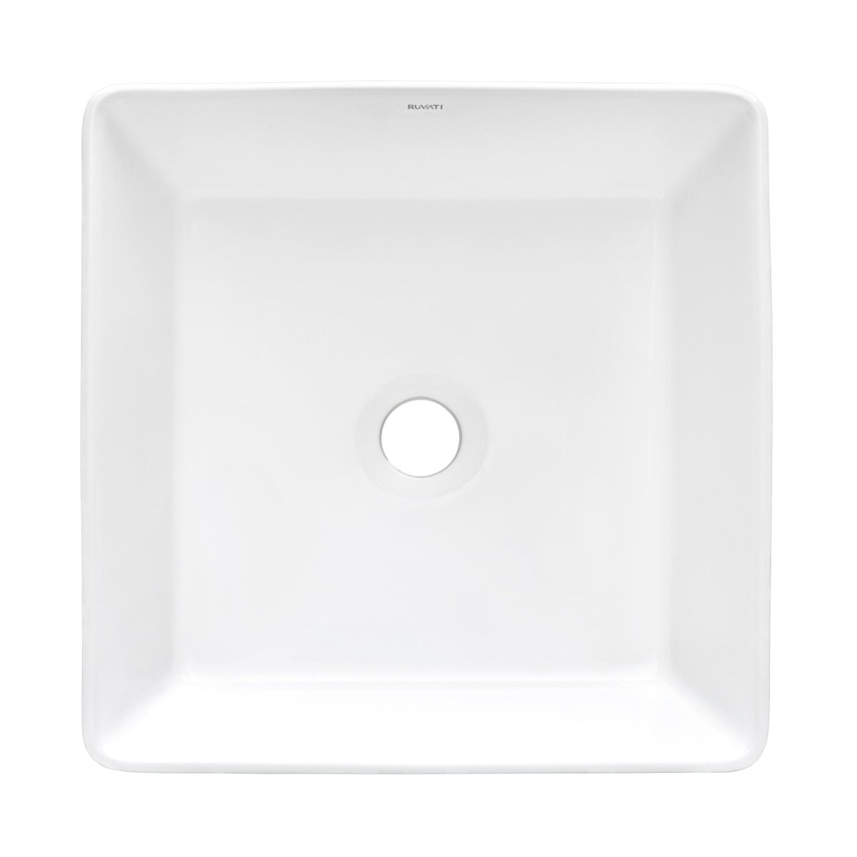 15 x 15 inch White Bathroom Vessel Sink Above Counter Porcelain Ceramic - BUILDMYPLACE