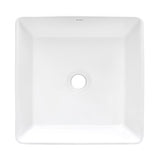 15 x 15 inch White Bathroom Vessel Sink Above Counter Porcelain Ceramic - BUILDMYPLACE