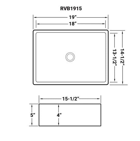 15 x 15 inch White Bathroom Vessel Sink Above Counter Porcelain Ceramic - BUILDMYPLACE