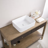 15 x 15 inch White Bathroom Vessel Sink Above Counter Porcelain Ceramic - BUILDMYPLACE