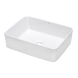 15 x 15 inch White Bathroom Vessel Sink Above Counter Porcelain Ceramic - BUILDMYPLACE