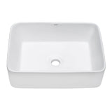 15 x 15 inch White Bathroom Vessel Sink Above Counter Porcelain Ceramic - BUILDMYPLACE