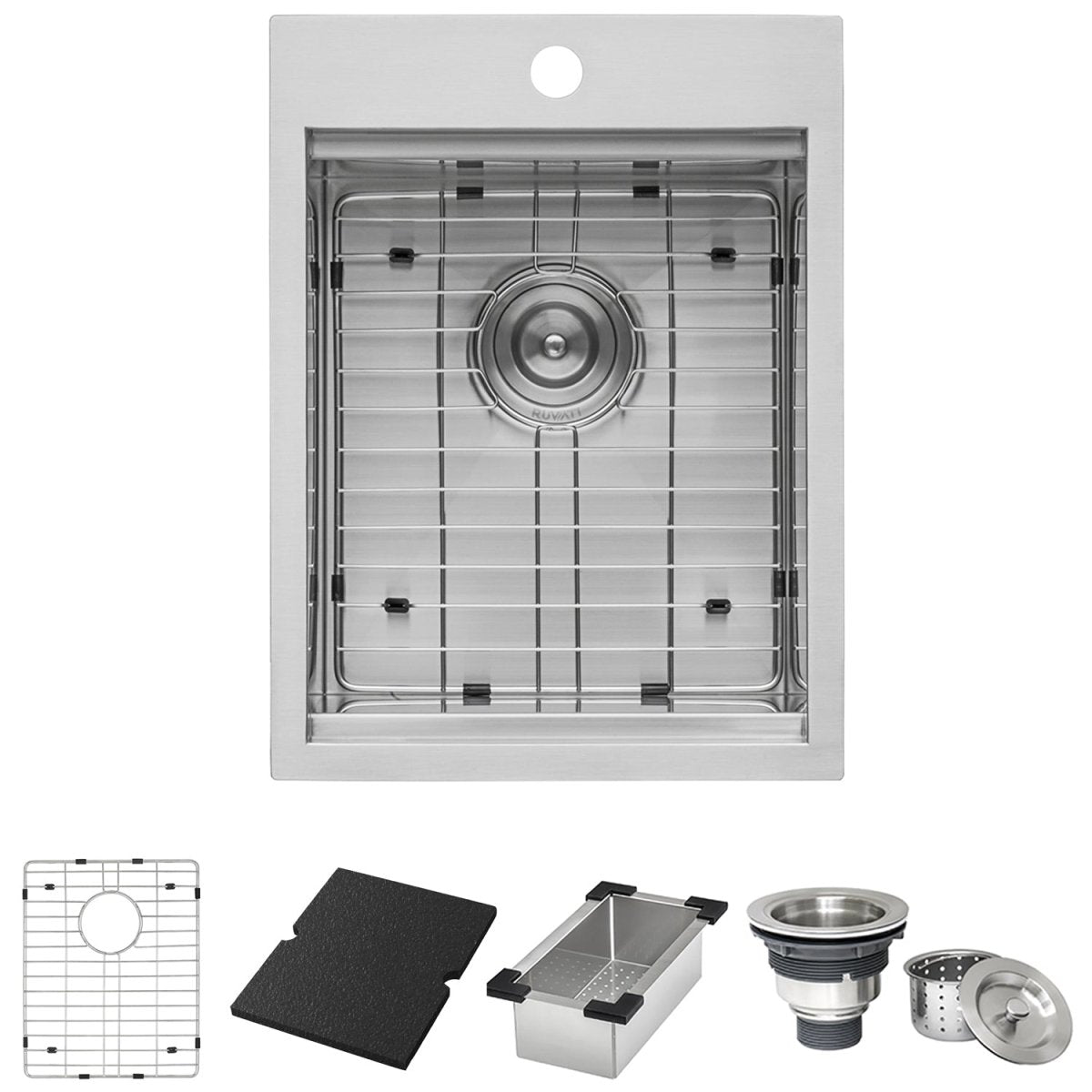 15 x 20 inch Marine Grade T - 316 Workstation Topmount RV Boat Outdoor Sink Stainless Steel - BUILDMYPLACE