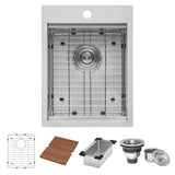 15 x 20 inch Marine Grade T - 316 Workstation Topmount RV Boat Outdoor Sink Stainless Steel - BUILDMYPLACE