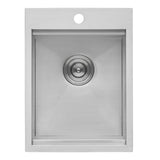 15 x 20 inch Marine Grade T - 316 Workstation Topmount RV Boat Outdoor Sink Stainless Steel - BUILDMYPLACE