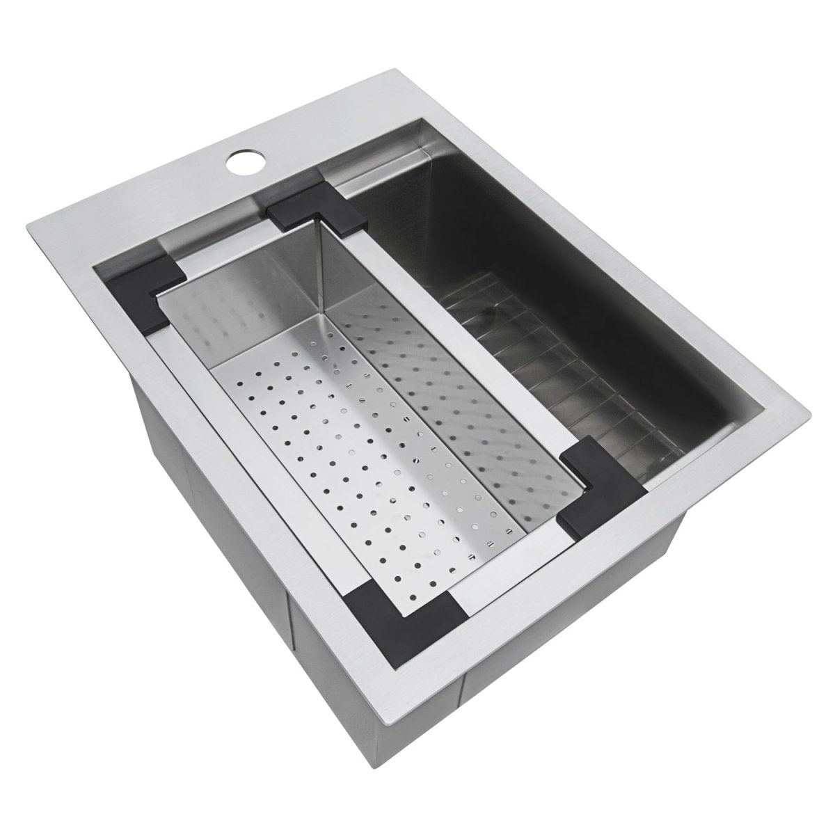 15 x 20 inch Marine Grade T - 316 Workstation Topmount RV Boat Outdoor Sink Stainless Steel - BUILDMYPLACE