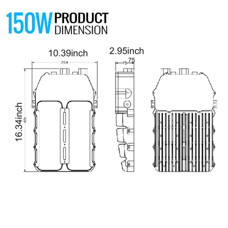 150 Watt LED Explosion Proof Area Light, STA124 Series, Dimmable, 5000K, 19500LM, AC100 - 277V, IP66, Hazardous Location Lighting Fixtures - BUILDMYPLACE