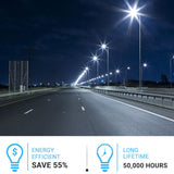 150 Watts LED Pole Light - Bronze - 5700K - Universal Mount - AC 100 - 277V - DLC Listed - Shoebox Area Light W/ Photocell & Motion Sensor - BUILDMYPLACE