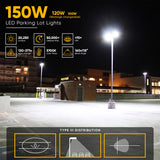 LED Pole Light, 150W/120W/100W Wattage Adjustable, 5700K, 133 LM/W, Universal Mount, Bronze, AC120-277V, Waterproof IP65, Parking Lot Lights, Outdoor Area Street Security Lighting Fixture, Gen14B