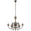 150W Dimmable Bountiful French Vintage Timeless Candelabra Chandelier - Black - Pendant Ceiling Light - Wood & Metal - BUILDMYPLACE