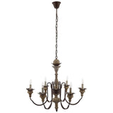 150W Dimmable Bountiful French Vintage Timeless Candelabra Chandelier - Black - Pendant Ceiling Light - Wood & Metal - BUILDMYPLACE