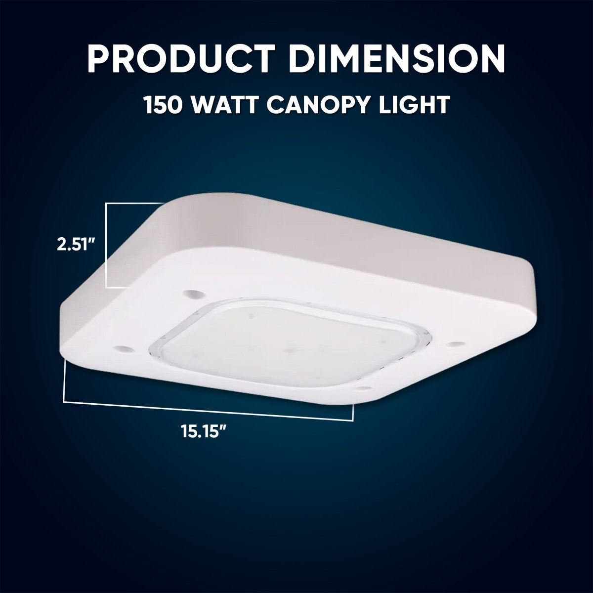 150W LED Canopy Light: 15600LM, 5700K, UL Listed for Damp/Wet Locations - Perfect for Gas Stations, High Bay Carports, Indoor Parking, Underpasses, Loading Docks - BUILDMYPLACE