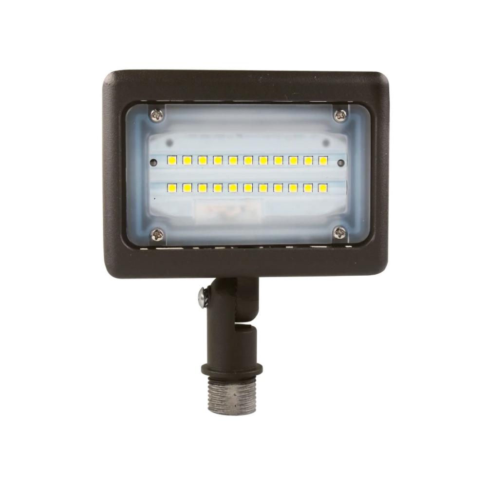 15W LED Flood Light - 100W Equivalent - Knuckle Mount - 1635 Lumens - 5700K Bronze Exterior Security Lights - BUILDMYPLACE