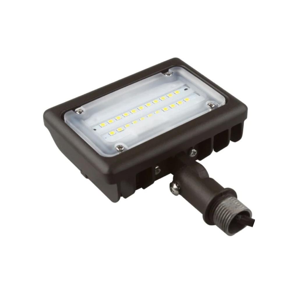 15W LED Flood Light - 100W Equivalent - Knuckle Mount - 1635 Lumens - 5700K Bronze Exterior Security Lights - BUILDMYPLACE