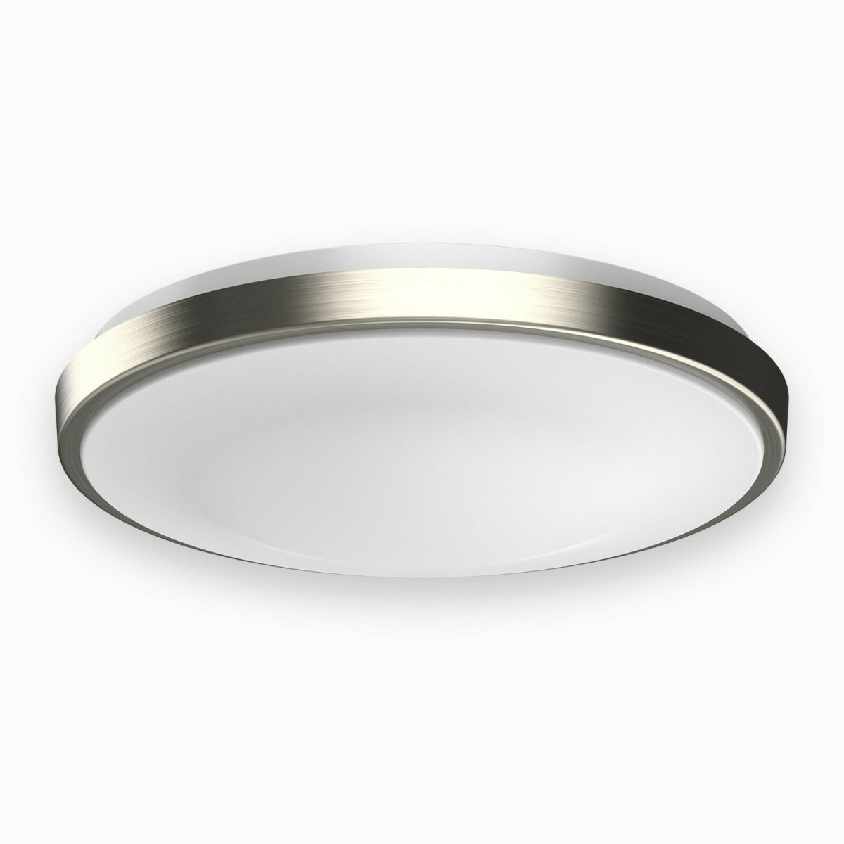 15W LED Flush Mount Ceiling Lights - 11" Round Brushed Nickel Design - 1050 Lm - Single Ring - BUILDMYPLACE