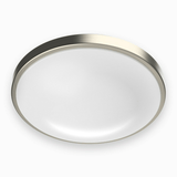 15W LED Flush Mount Ceiling Lights - 11" Round Brushed Nickel Design - 1050 Lm - Single Ring - BUILDMYPLACE