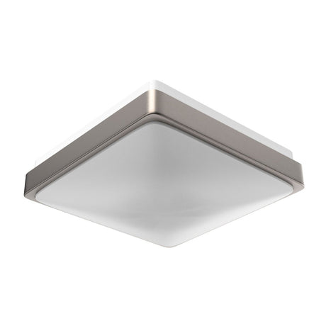 15W Square LED Flush Mount Ceiling Light - 11 inch Brushed Nickel - 1050 Lm - Single Ring - BUILDMYPLACE