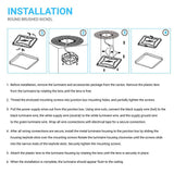 15W Square LED Flush Mount Ceiling Light - 11 inch Brushed Nickel - 1050 Lm - Single Ring - BUILDMYPLACE