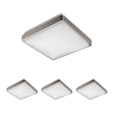 15W Square LED Flush Mount Ceiling Light - 11 inch Brushed Nickel - 1050 Lm - Single Ring - BUILDMYPLACE