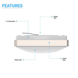 15W Square LED Flush Mount Ceiling Light - 11 inch Brushed Nickel - 1050 Lm - Single Ring - BUILDMYPLACE