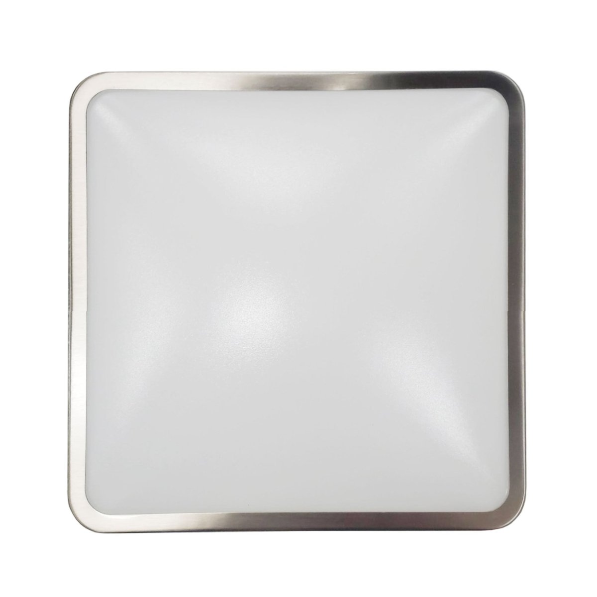 15W Square LED Flush Mount Ceiling Light - 11 inch Brushed Nickel - 1050 Lm - Single Ring - BUILDMYPLACE