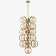 16 - Light Modern Glass Ball Bubble Chandelier New Brass Finish Hardware with Mercury Glass, E12 Base - BUILDMYPLACE