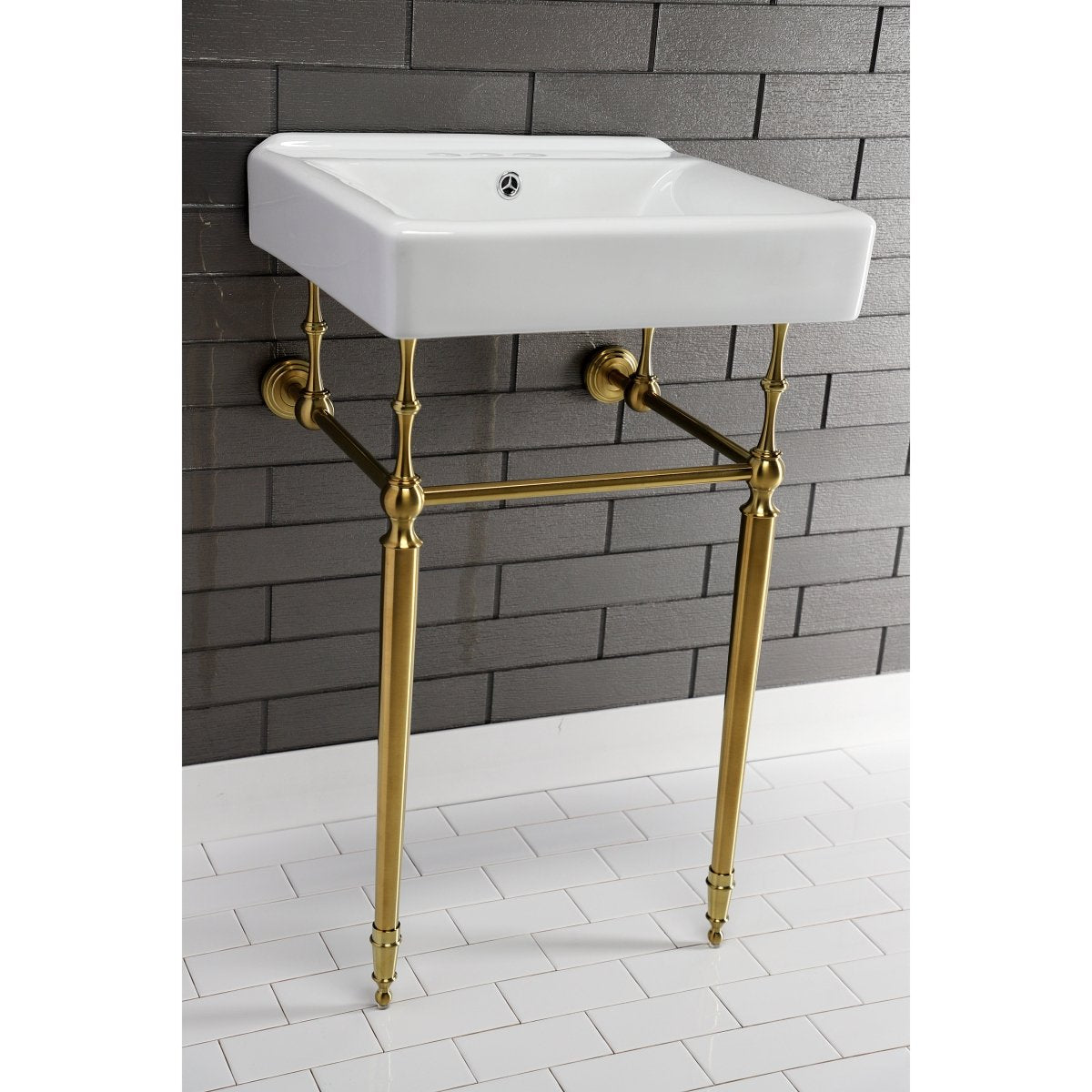 16" x 15" Edwardian Brass Console Sink Legs - BUILDMYPLACE