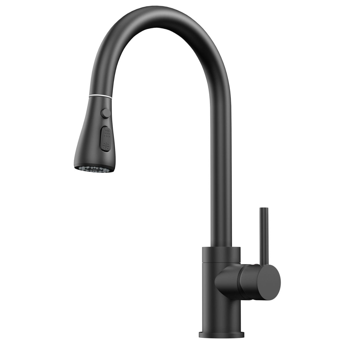 16.92 Inches Single Handle Pull - down Sprayer Kitchen Faucet With Plate, and Brass Body - BUILDMYPLACE