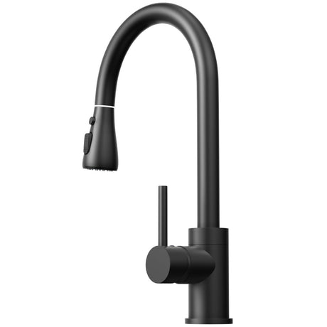 16.92 Inches Single Handle Pull - down Sprayer Kitchen Faucet With Plate, and Brass Body - BUILDMYPLACE