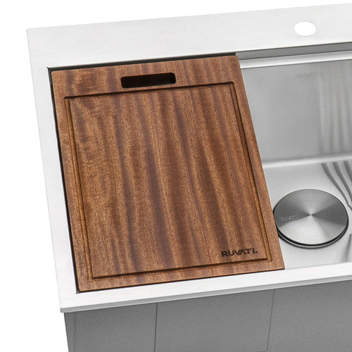 17 x 11 inch Solid Wood Cutting Board for Workstation Sink