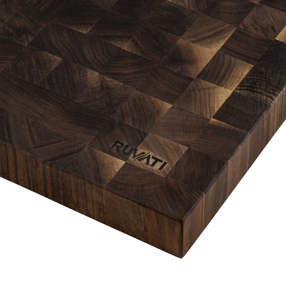 17 x 16 x 2 inch thick End - Grain Acacia Butcher Block Solid Wood Large Cutting Board - BUILDMYPLACE